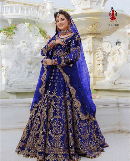 1070 Kb Series Velvet Bridal Lehenga Choli