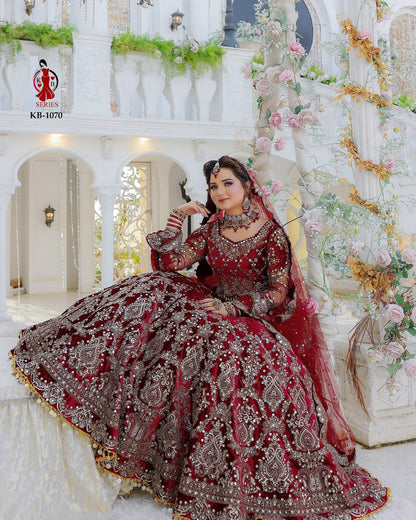 1070 Kb Series Velvet Bridal Lehenga Choli
