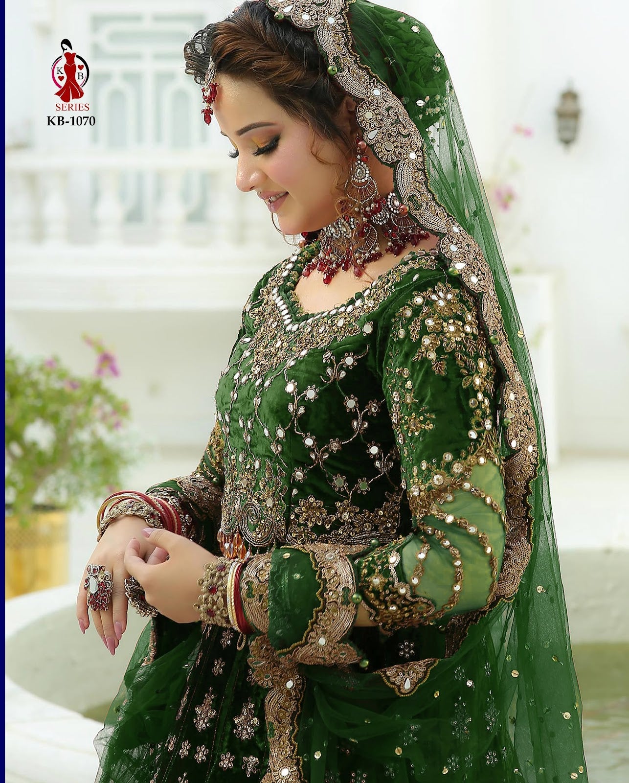 1070 Kb Series Velvet Bridal Lehenga Choli