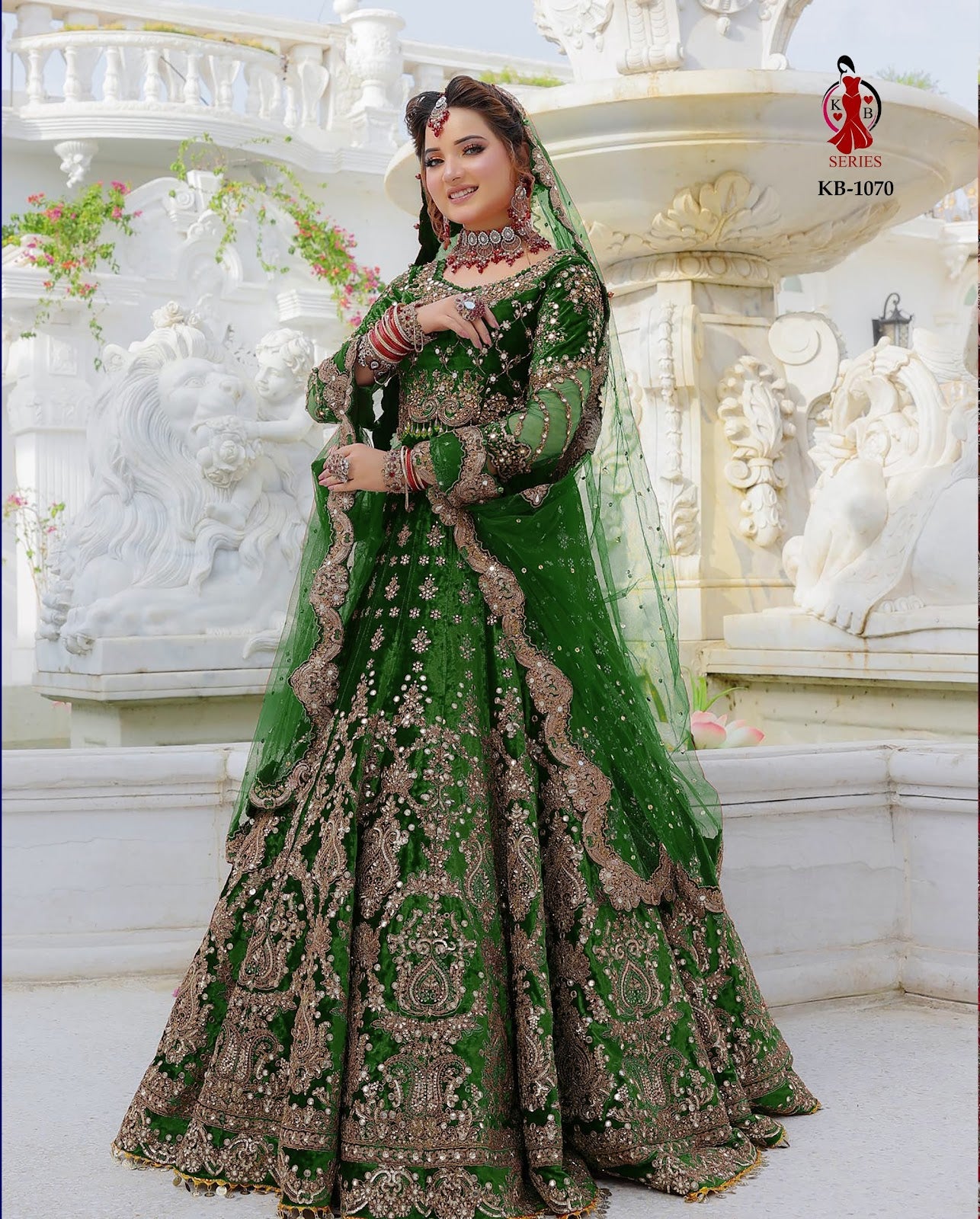 1070 Kb Series Velvet Bridal Lehenga Choli