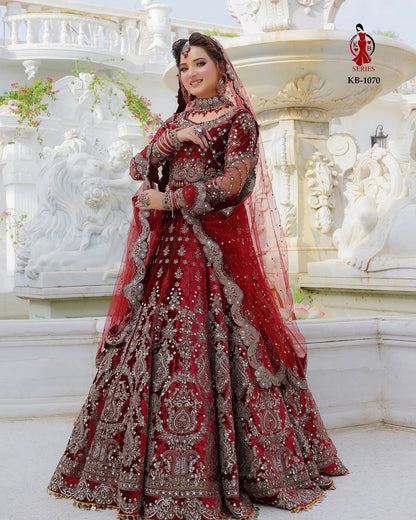 1070 Kb Series Velvet Bridal Lehenga Choli