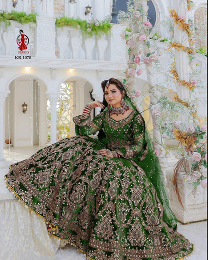 1070 Kb Series Velvet Bridal Lehenga Choli