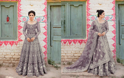 1071-Bridal Kb Series Butterfly Net Gown Dupatta Set