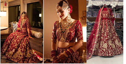 1072 Kb Series Velvet Bridal Lehenga Choli