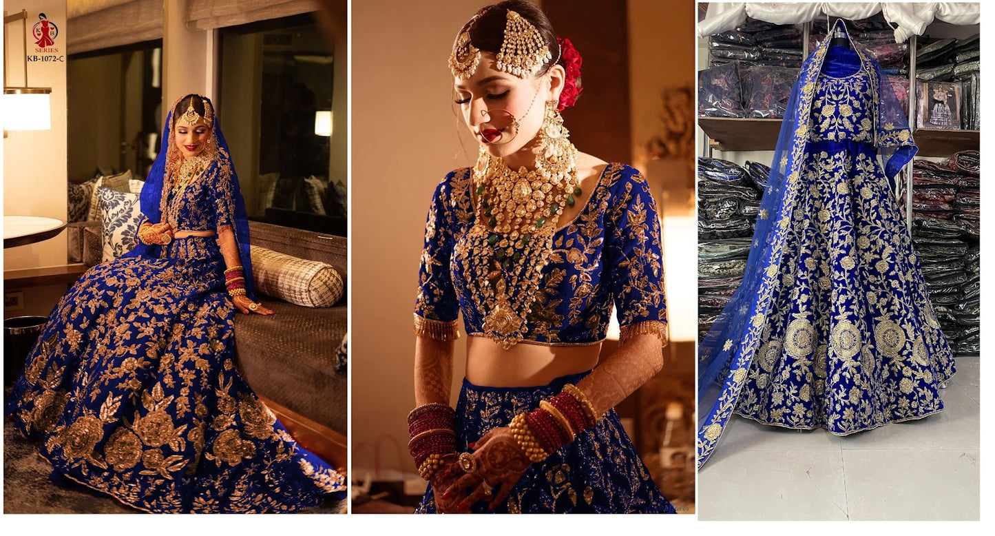1072 Kb Series Velvet Bridal Lehenga Choli