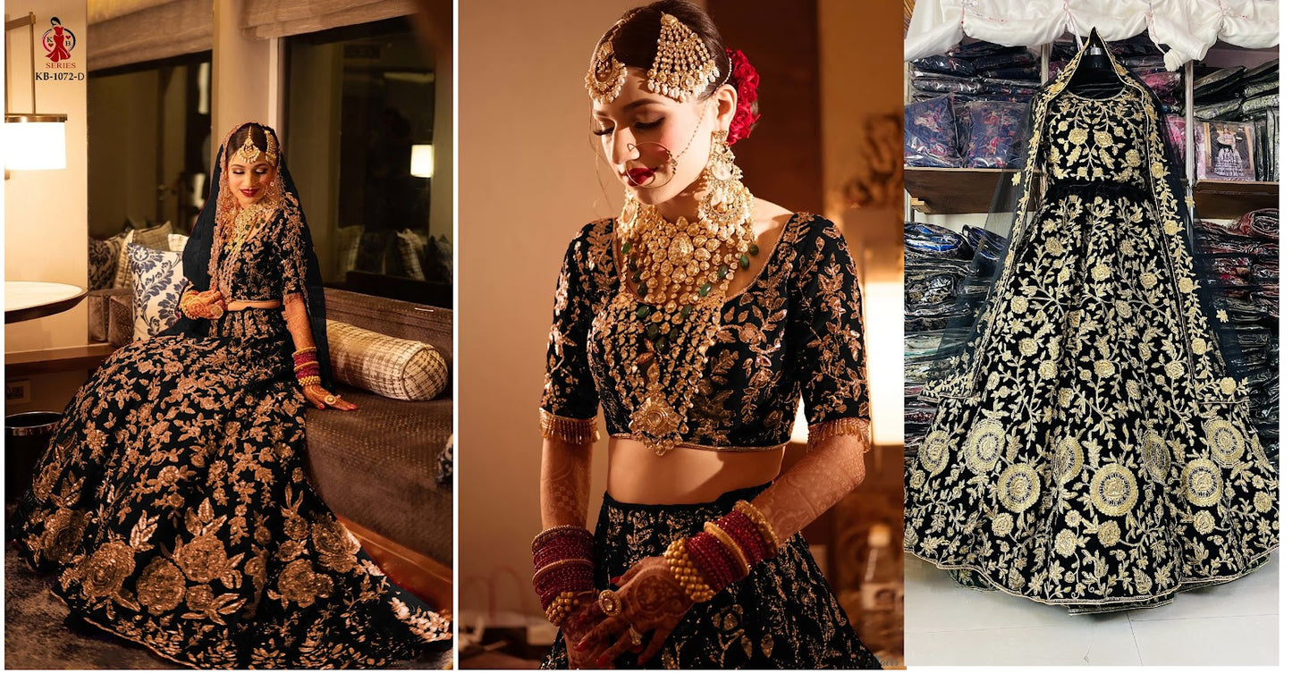 1072 Kb Series Velvet Bridal Lehenga Choli