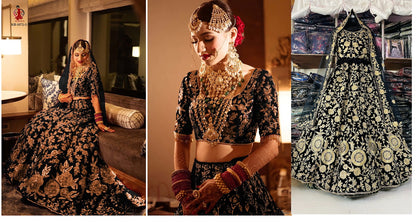 1072 Kb Series Velvet Bridal Lehenga Choli