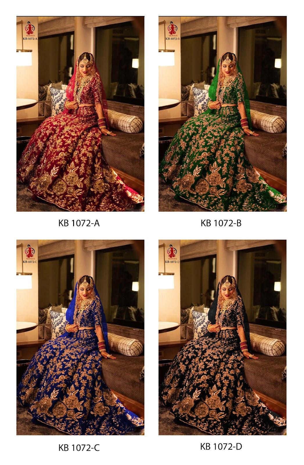 1072 Kb Series Velvet Bridal Lehenga Choli