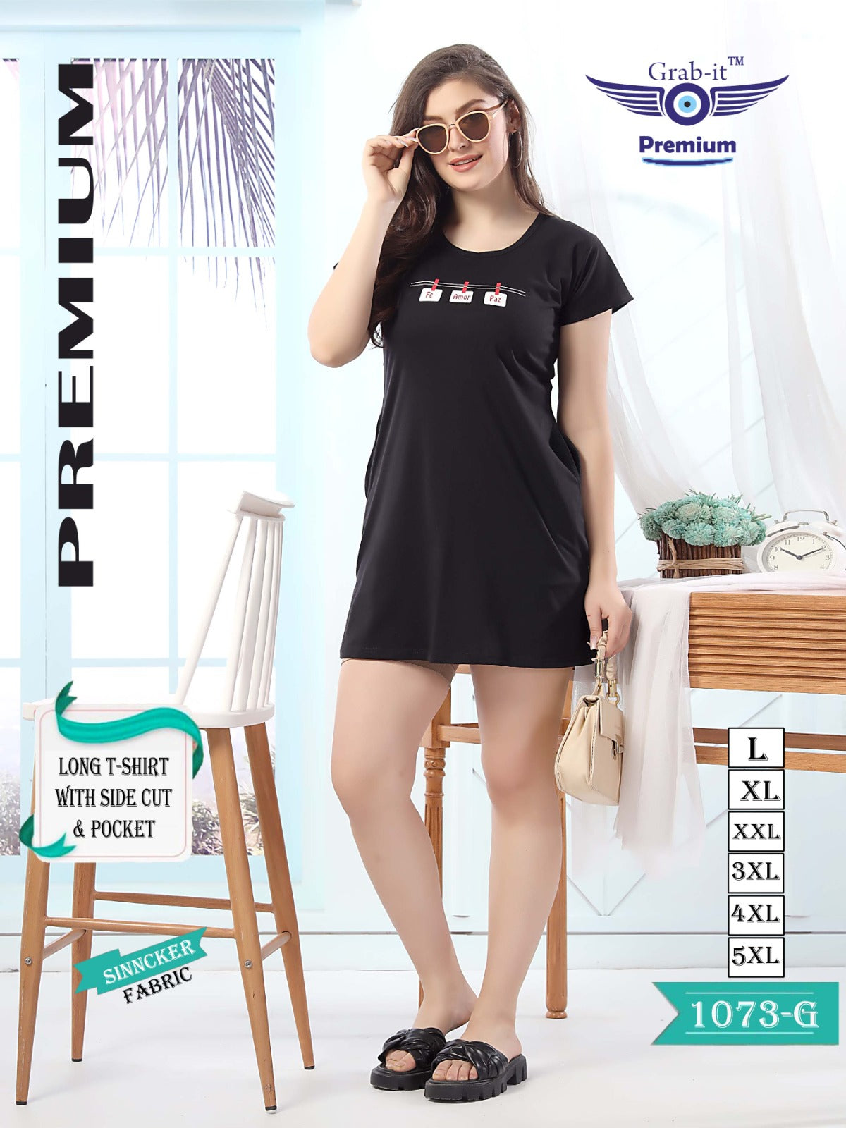 1073-G Grab It Sinker Women Long Tshirt