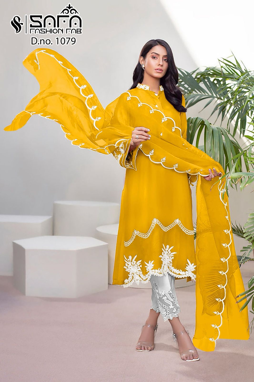 1079-New Safa Fashion Fab Georgette Pakistani Readymade Suits