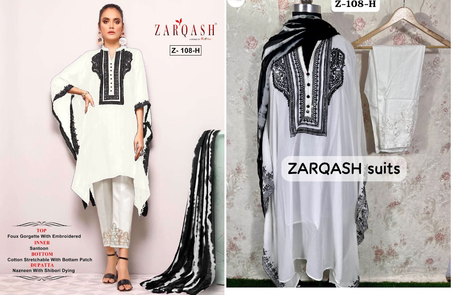 108-Kaftan Zarqash Pure Fox Pakistani Readymade Suits