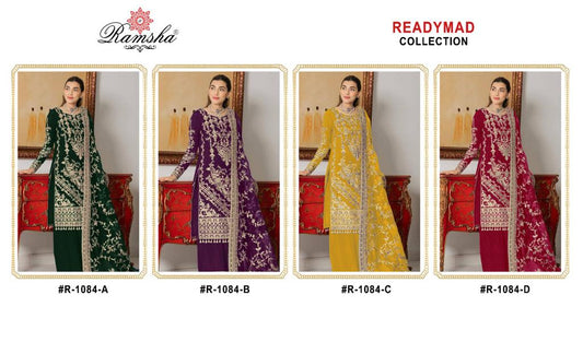 1084-Abcd Ramsha Organza Pakistani Readymade Suits