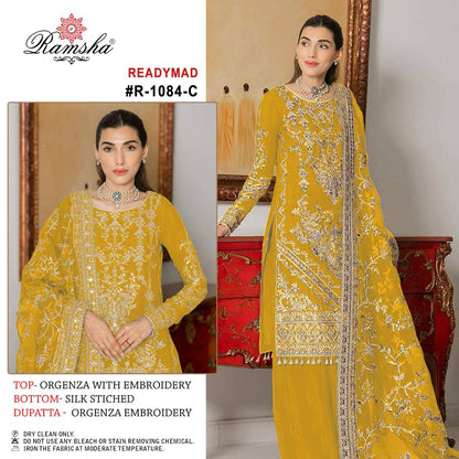 1084-Abcd Ramsha Organza Pakistani Readymade Suits