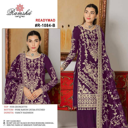 1084-Abcd Ramsha Organza Pakistani Readymade Suits