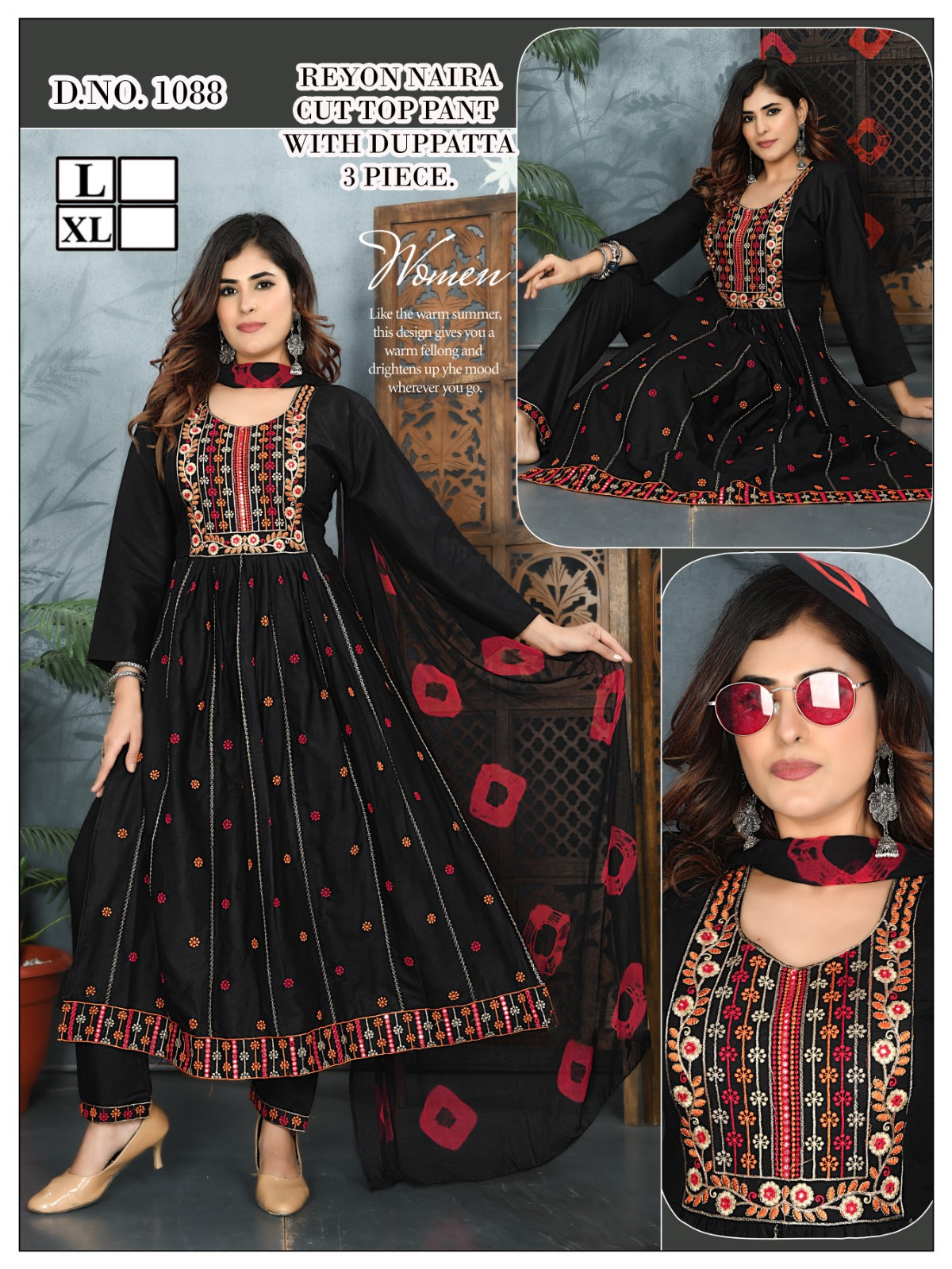 1086-1089 Violet Rayon Readymade Pant Style Suits
