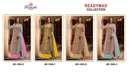 1086-Colours Ramsha Organza Pakistani Readymade Suits