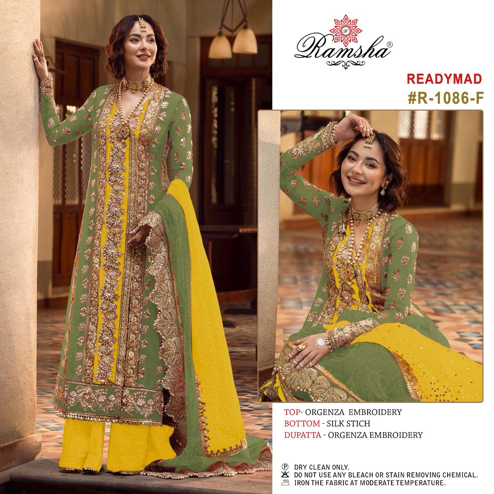 1086-Colours Ramsha Organza Pakistani Readymade Suits