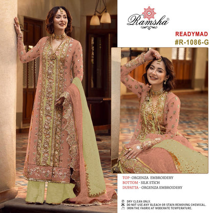 1086-Colours Ramsha Organza Pakistani Readymade Suits