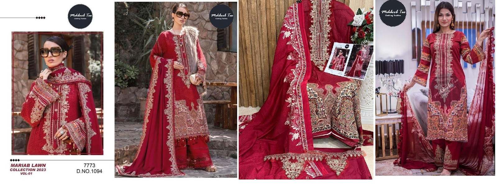 1094-Colors Mehboob Tex Cotton Pakistani Patch Work Suits
