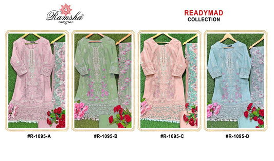 1095 Ramsha Organza Pakistani Readymade Suits
