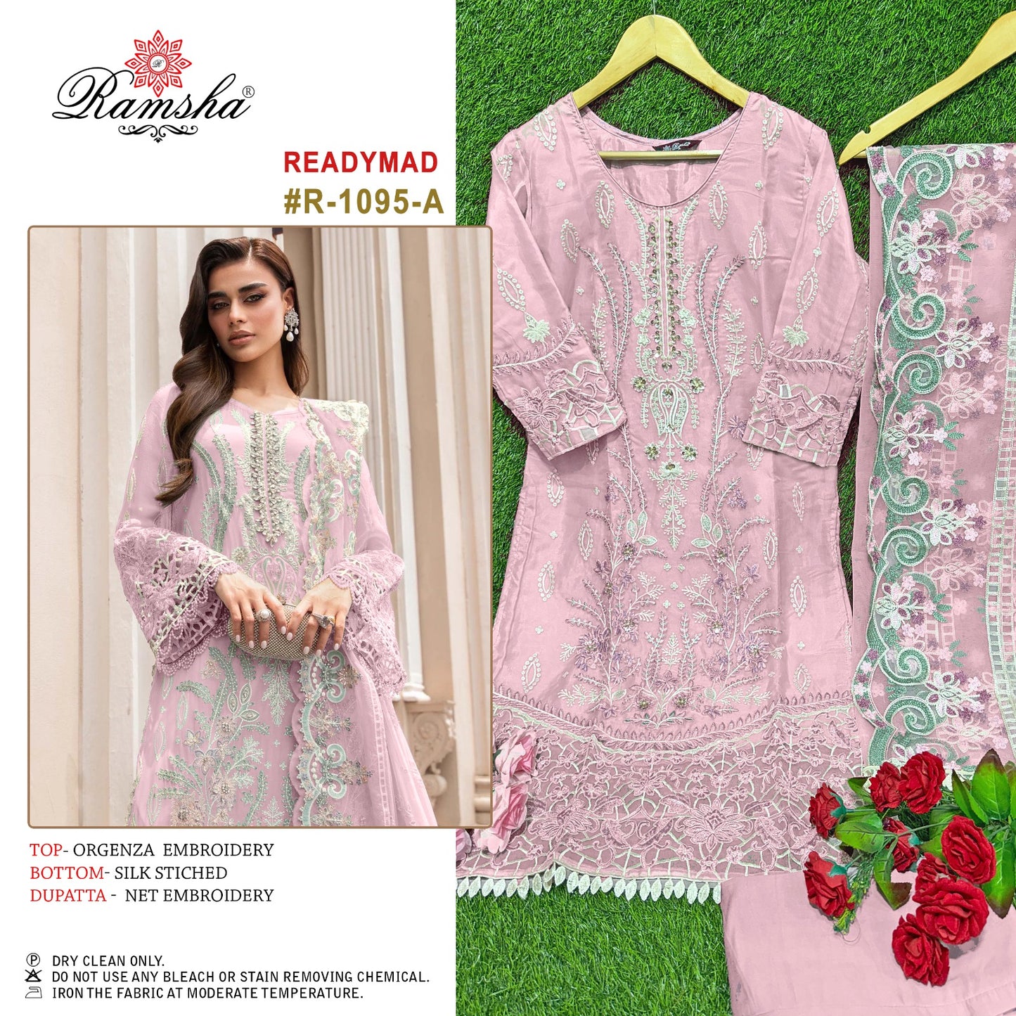 1095 Ramsha Organza Pakistani Readymade Suits