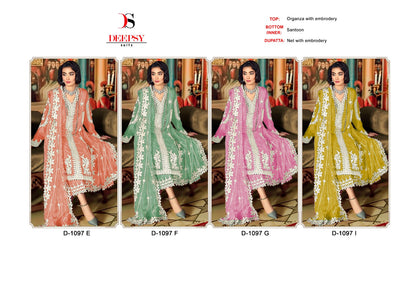 1097 A To D Deepsy Organza Pakistani Salwar Suits