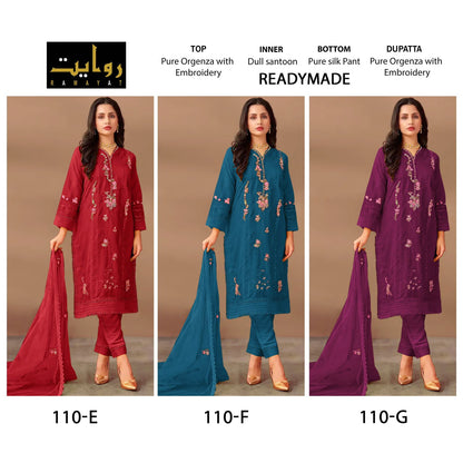 110-Efg Rawayat Organza Pakistani Readymade Suits