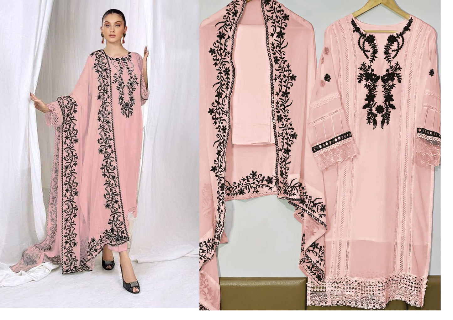 1111 Queens Art Georgette Pakistani Readymade Suits