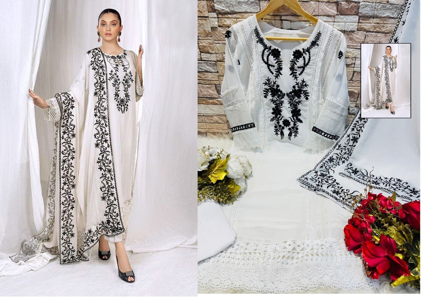 1111 Queens Art Georgette Pakistani Readymade Suits