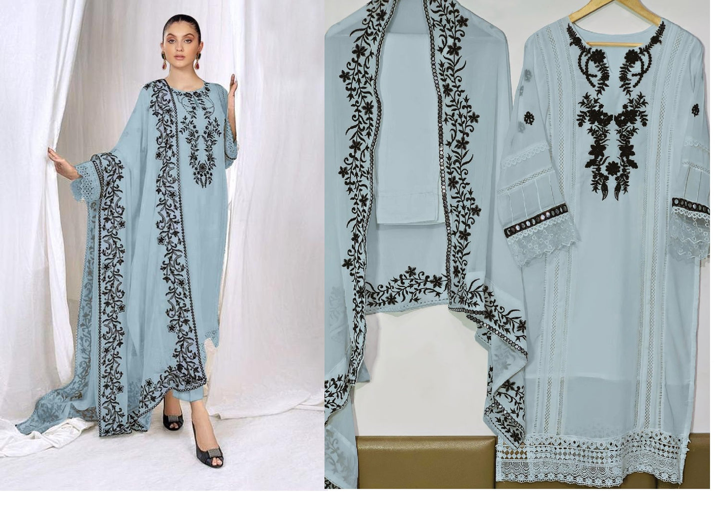 1111 Queens Art Georgette Pakistani Readymade Suits