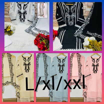 1111 Queens Art Georgette Pakistani Readymade Suits