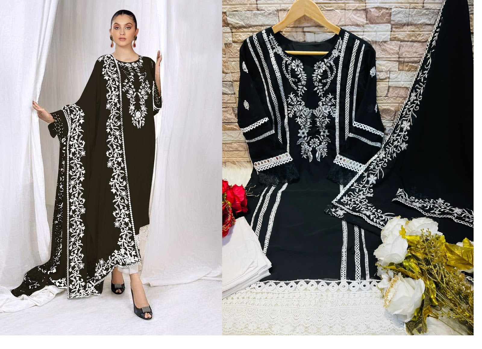 1111 Queens Art Georgette Pakistani Readymade Suits