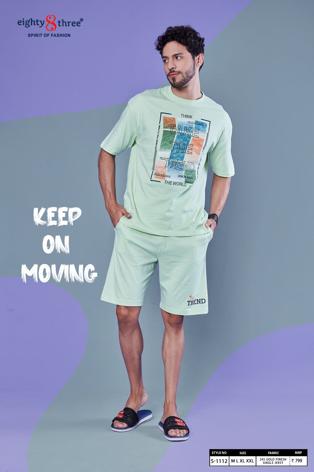 1112 Eighty Three 24S Gold Finesh Mens Co Ord Set