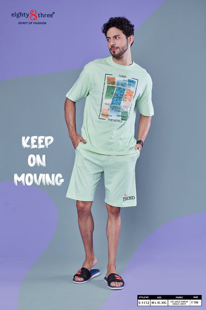 1112 Eighty Three 24S Gold Finesh Mens Co Ord Set