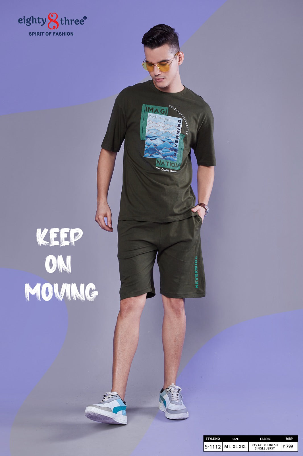 1112 Eighty Three 24S Gold Finesh Mens Co Ord Set