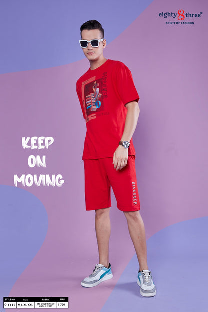 1112 Eighty Three 24S Gold Finesh Mens Co Ord Set