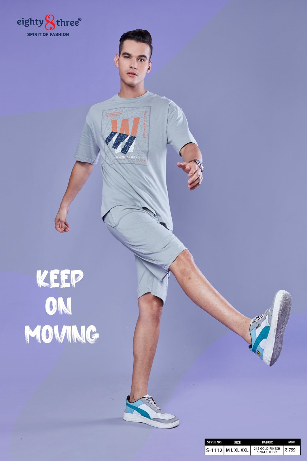 1112 Eighty Three 24S Gold Finesh Mens Co Ord Set