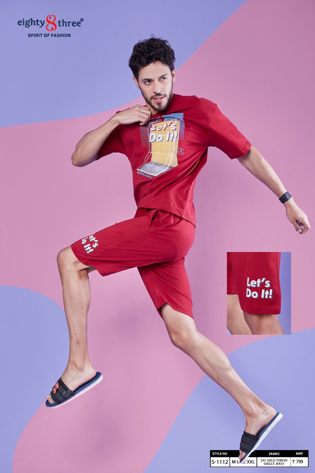 1112 Eighty Three 24S Gold Finesh Mens Co Ord Set