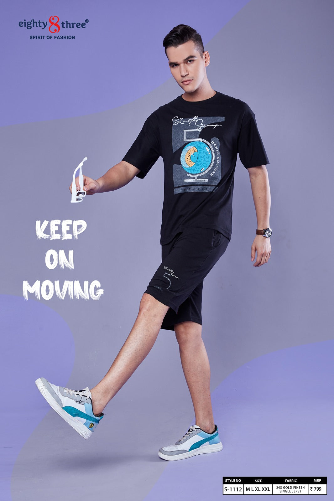 1112 Eighty Three 24S Gold Finesh Mens Co Ord Set