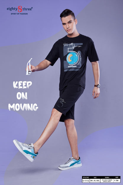 1112 Eighty Three 24S Gold Finesh Mens Co Ord Set