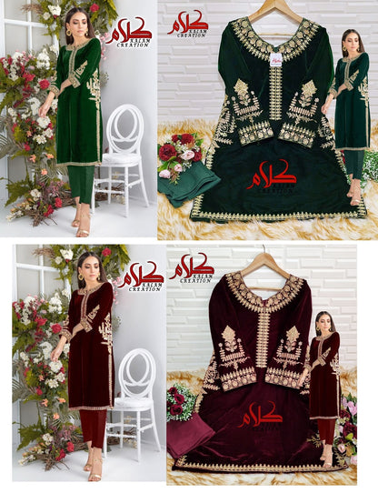 1115-New Kalam Creation Readymade Velvet Suits