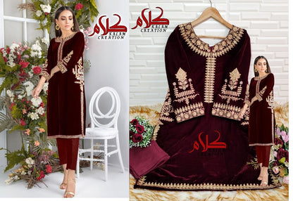 1115-New Kalam Creation Readymade Velvet Suits
