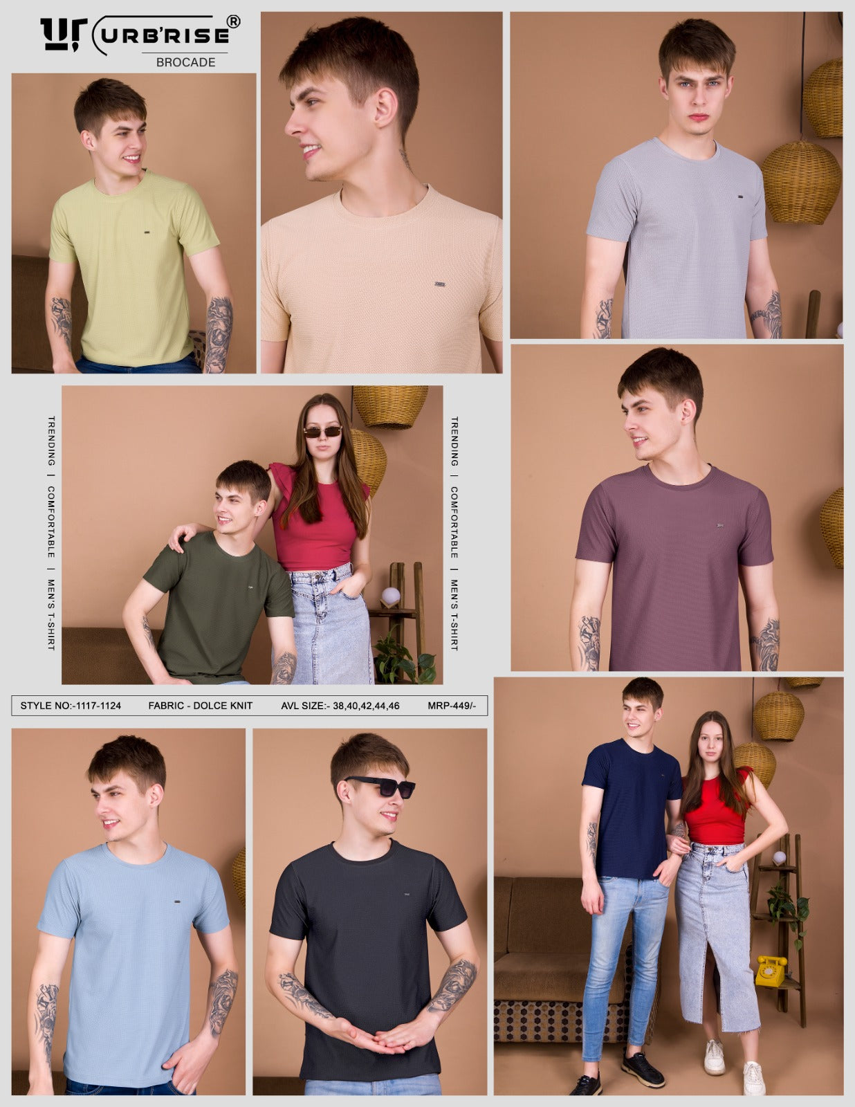 1117-1124 Urbanrise Knit Mens Tshirts