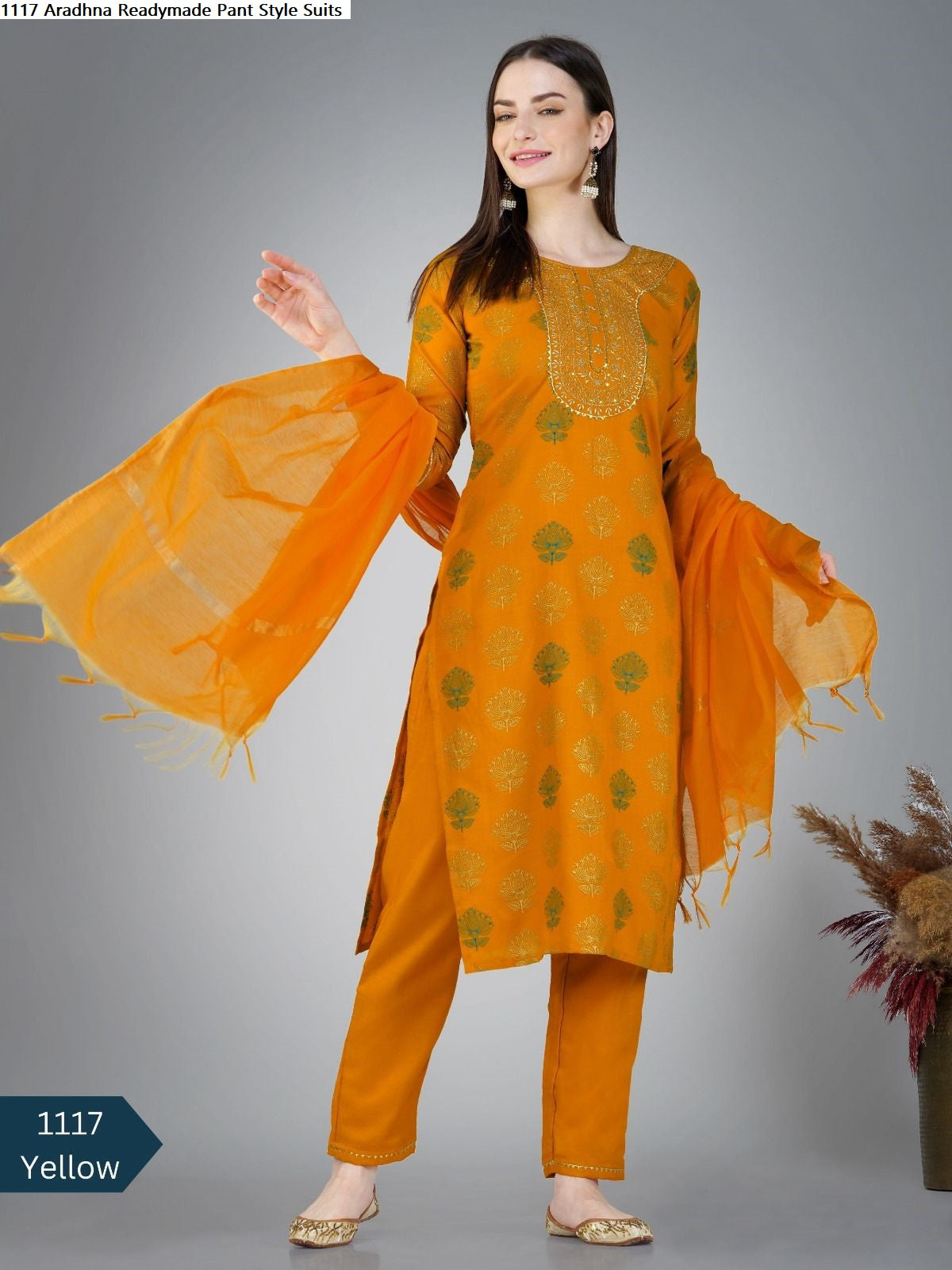1117 Aradhna Cotton Readymade Pant Style Suits
