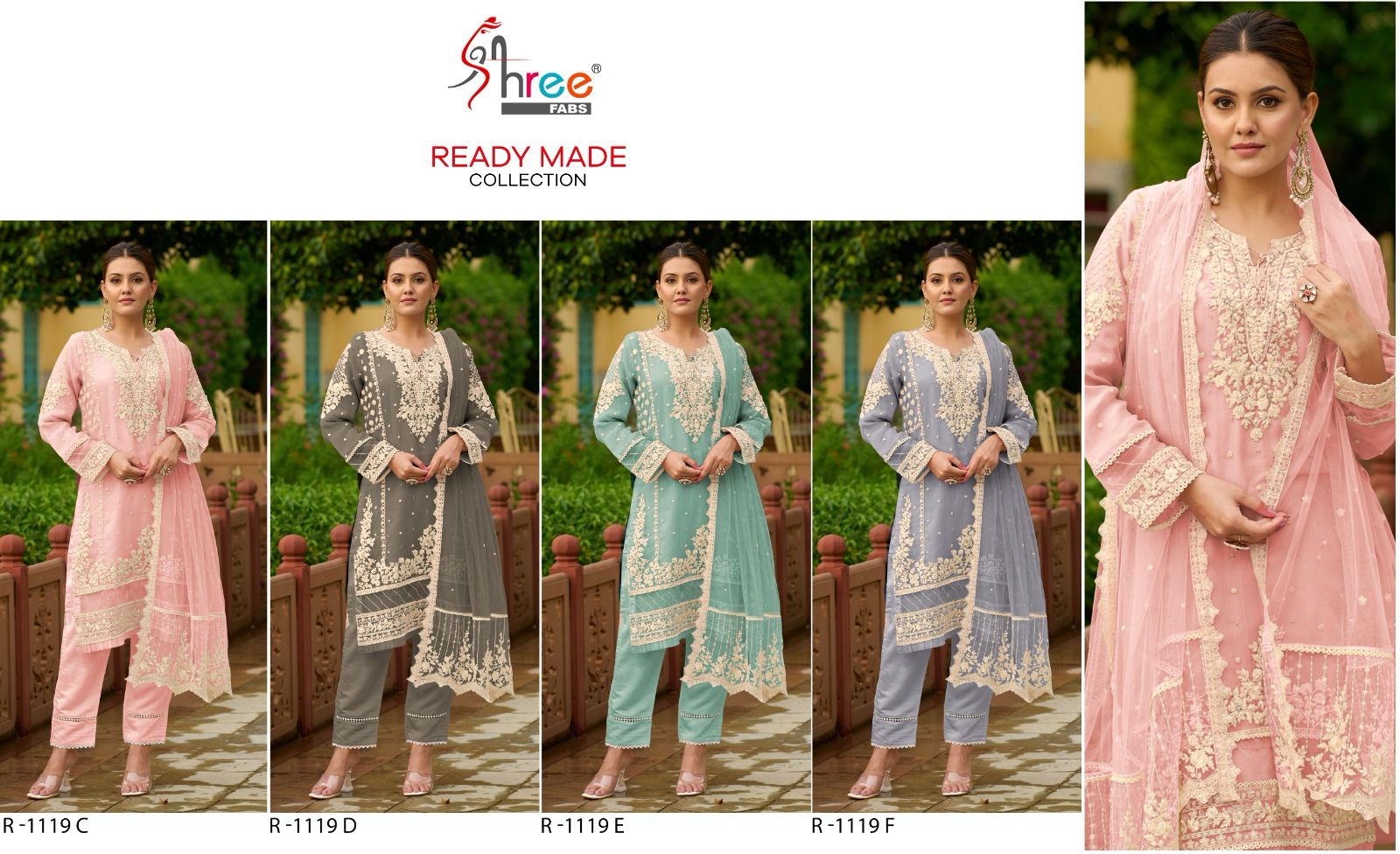 1119-Colors Shree Fabs Organza Pakistani Readymade Suits