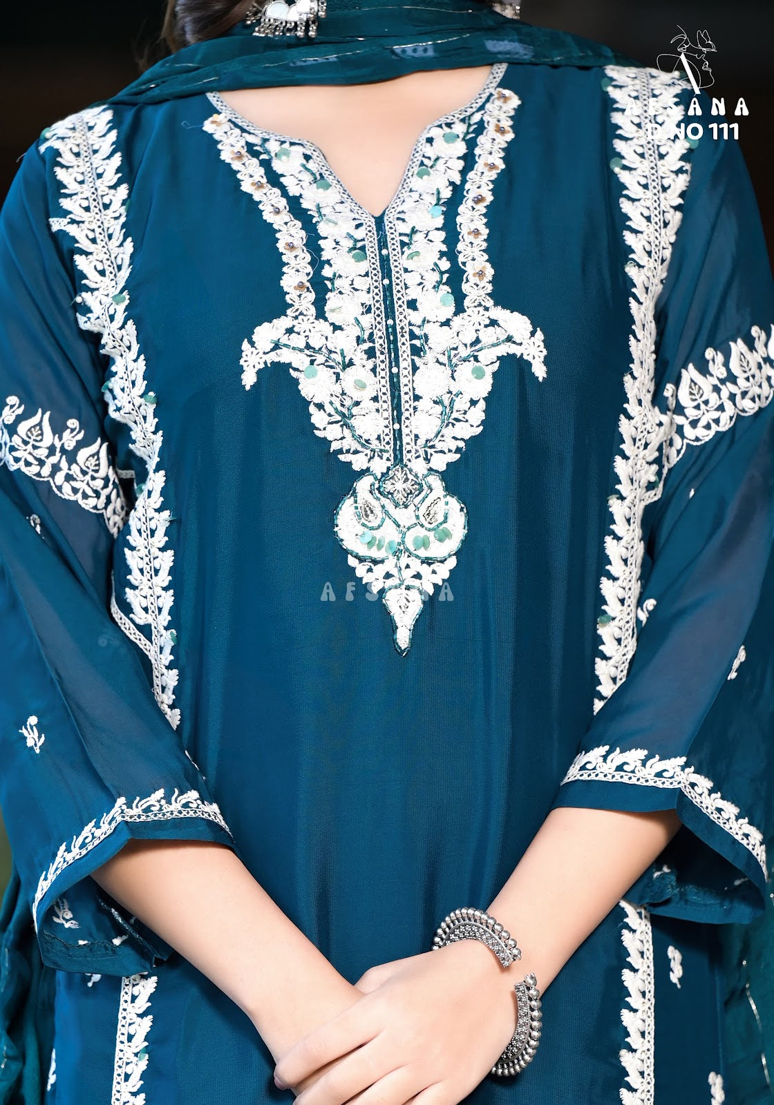 111 Afsana Organza Readymade Pant Style Suits