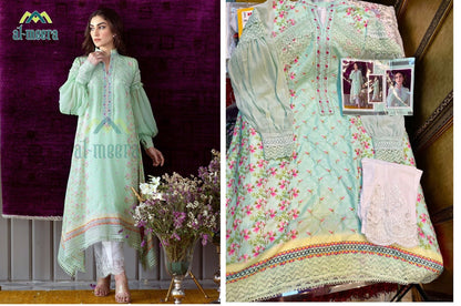 1130 Al Meera Muslin Top Bottom Set