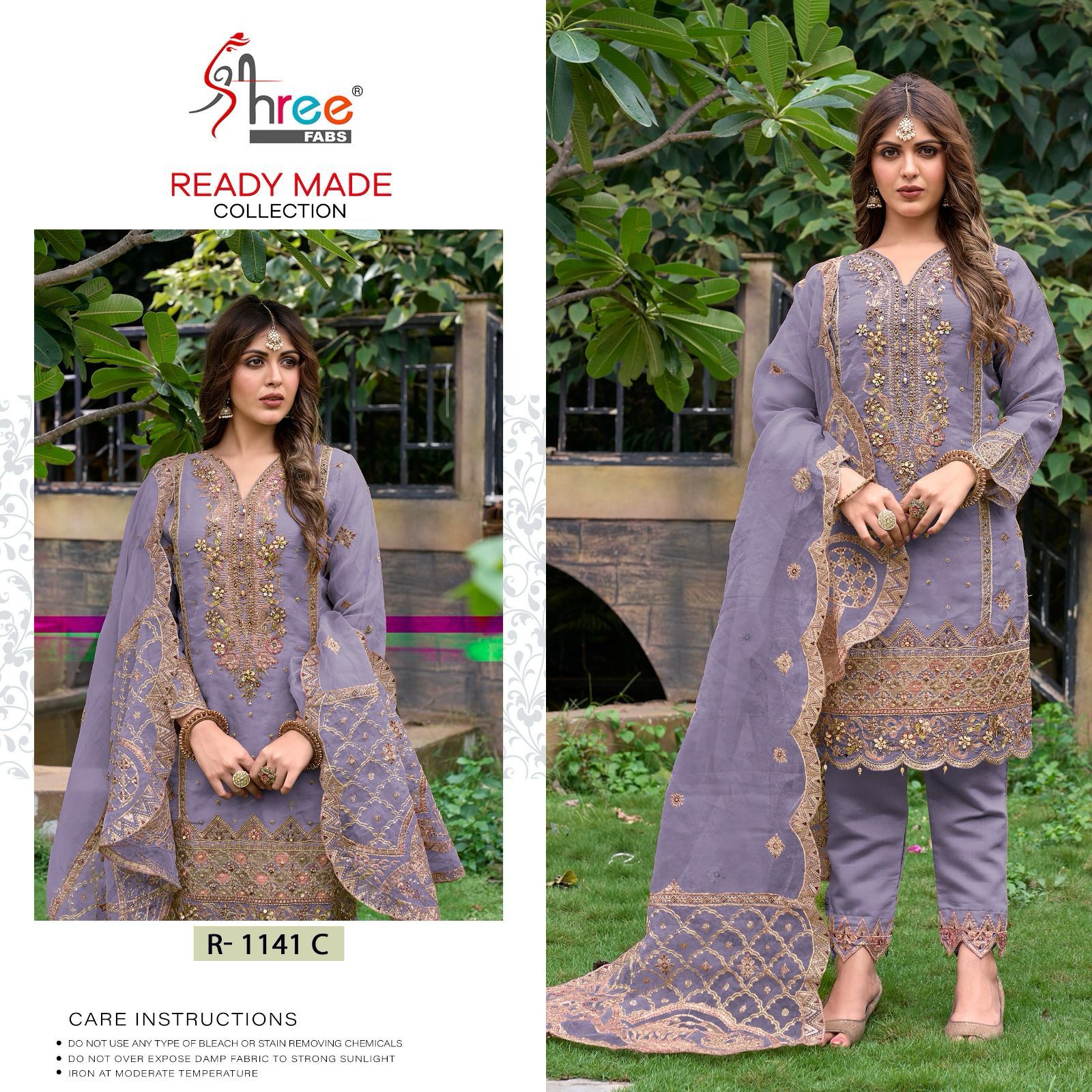 1141-Color Shree Fabs Organza Pakistani Readymade Suits