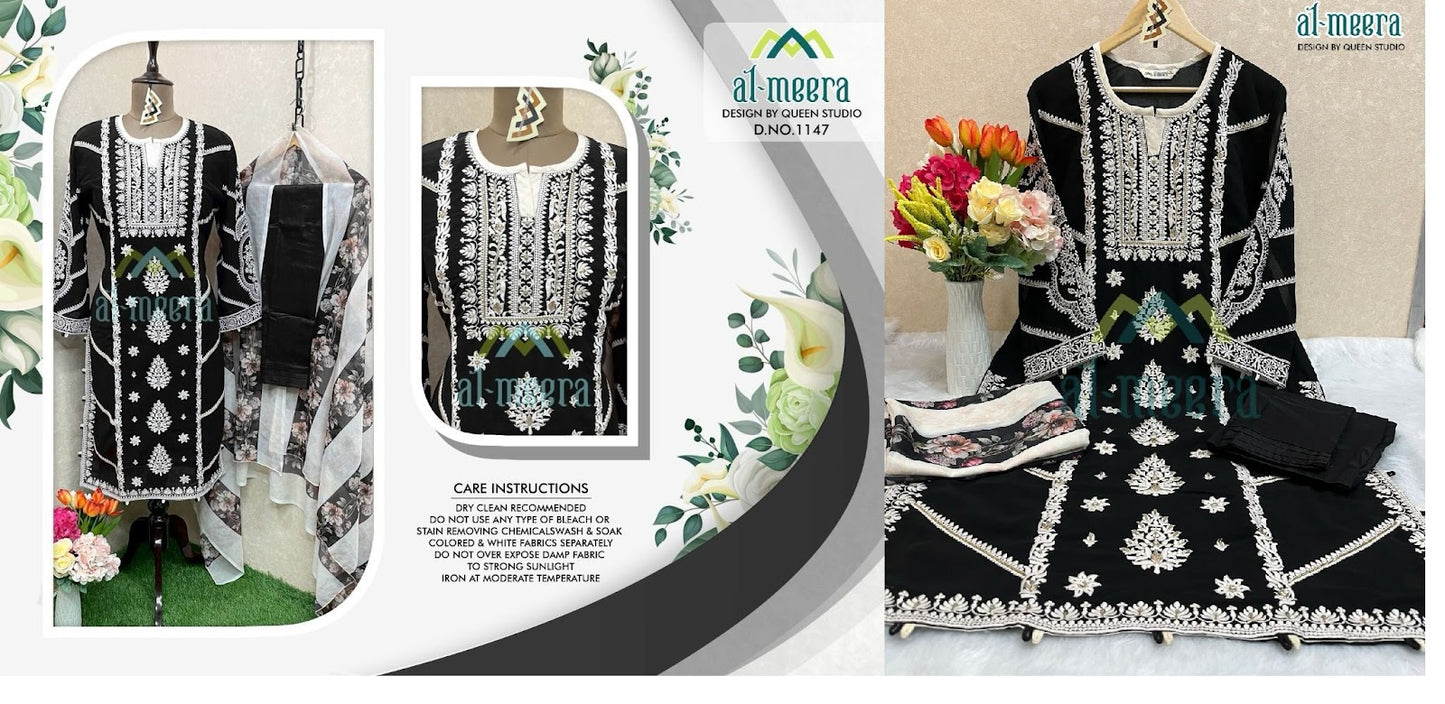 1147 Al Meera Fox Georgette Pakistani Readymade Suits