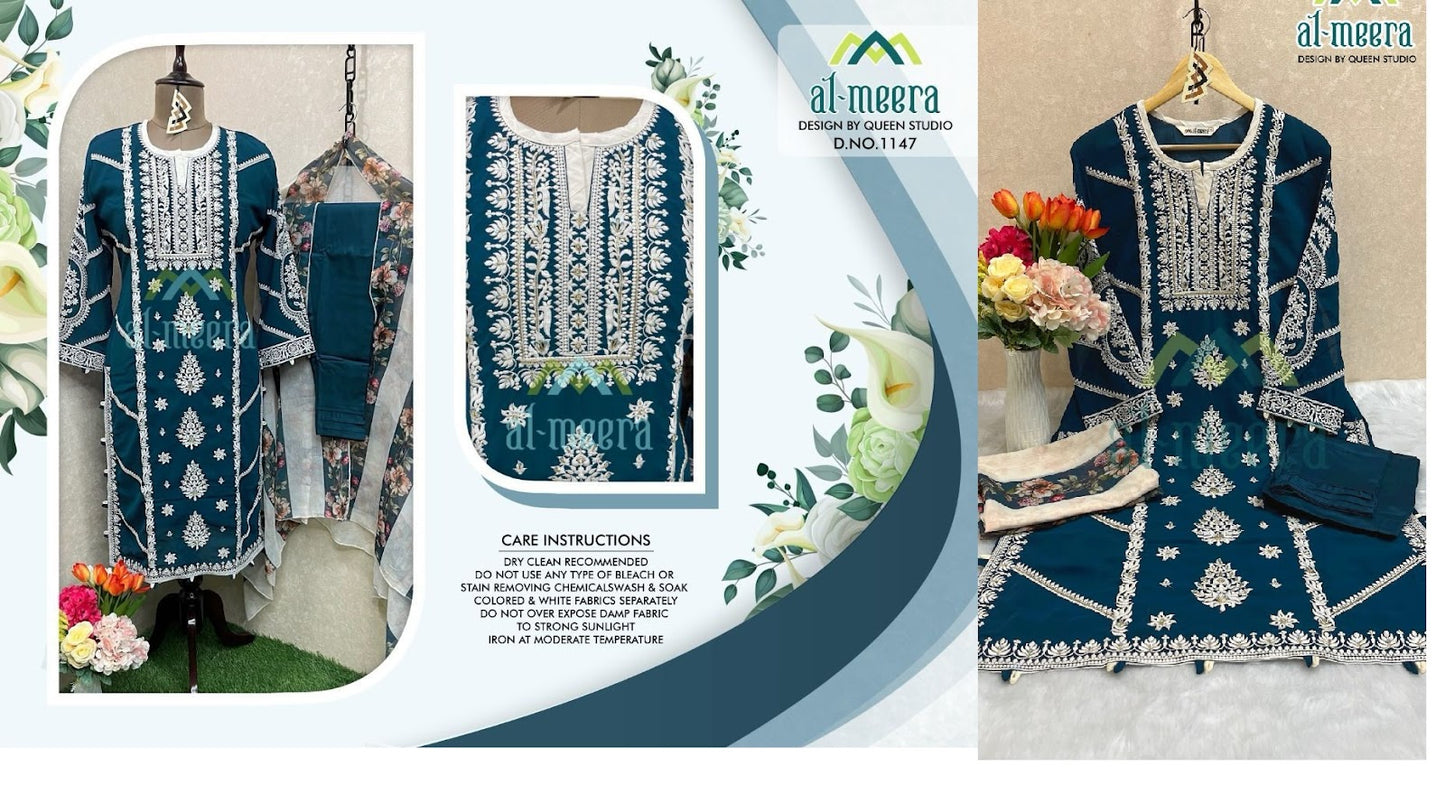 1147 Al Meera Fox Georgette Pakistani Readymade Suits